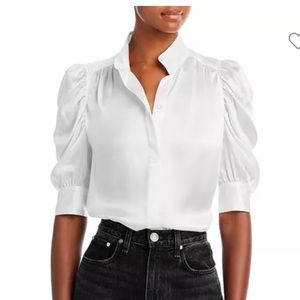 Frame Gillian white button up shirt Sz XL EUC